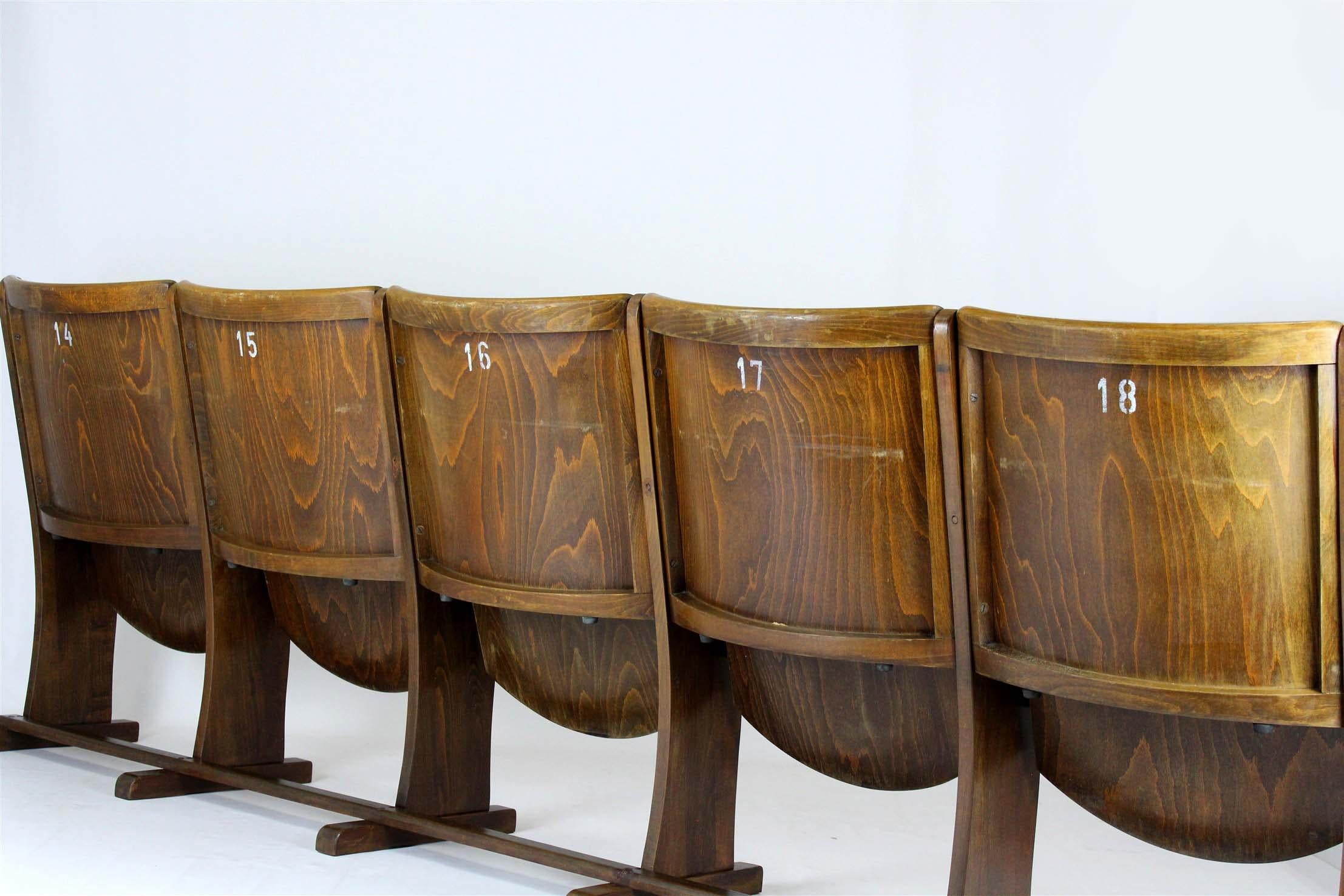 Five-Seater Cinema Bench from TON, 1960s 13