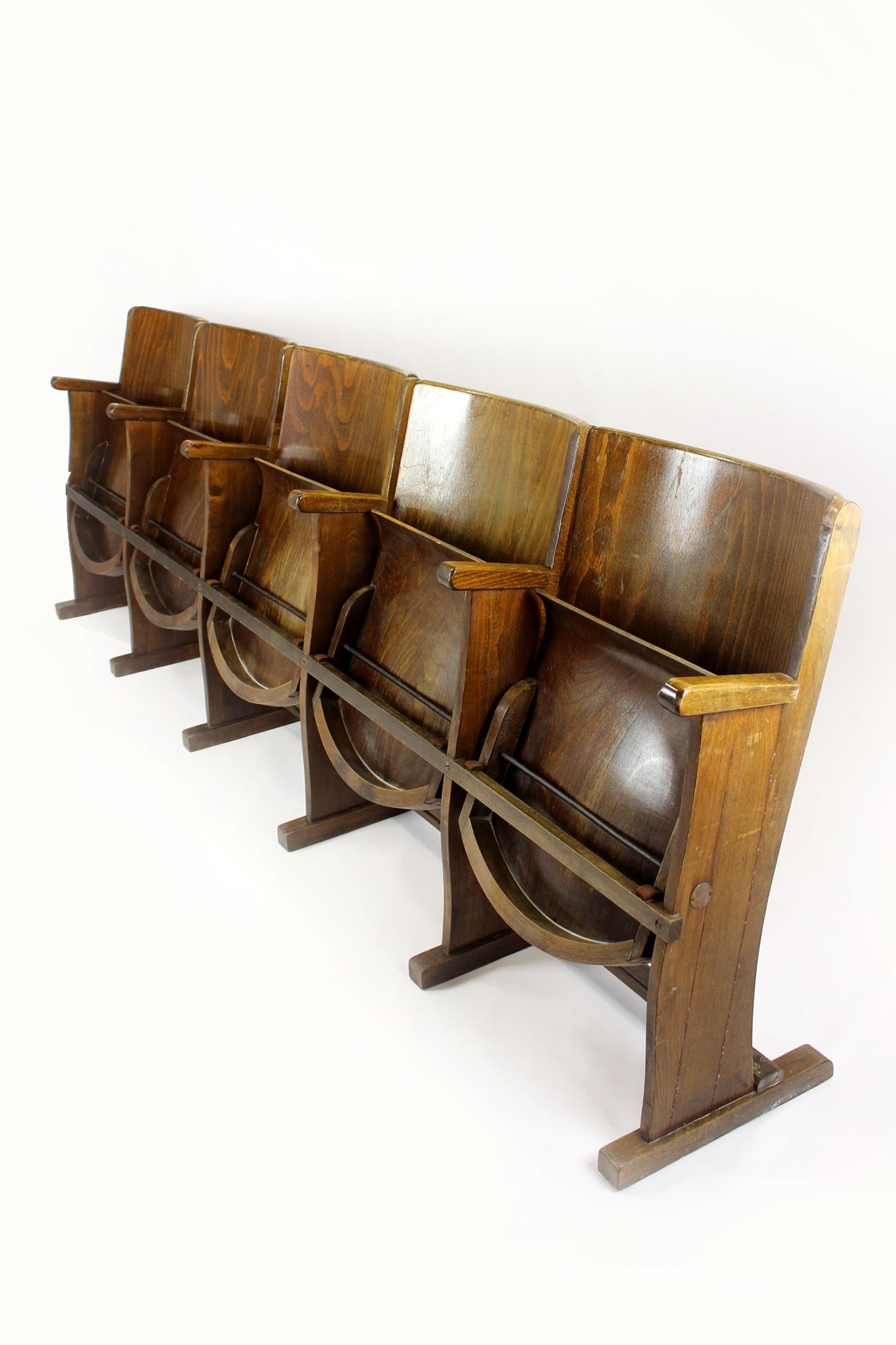 Five-Seater Cinema Bench from TON, 1960s For Sale 1