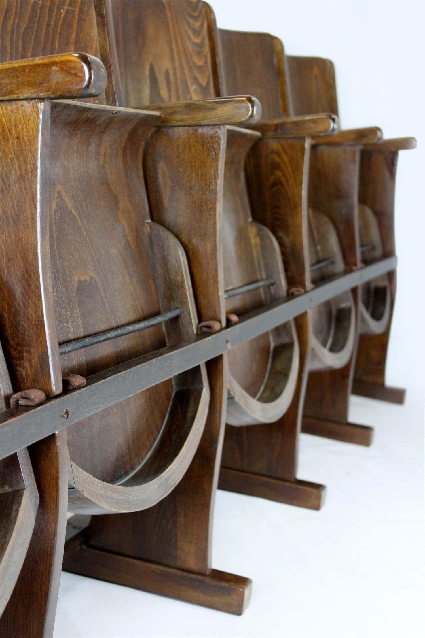 Five-Seater Cinema Bench from TON, 1960s 1