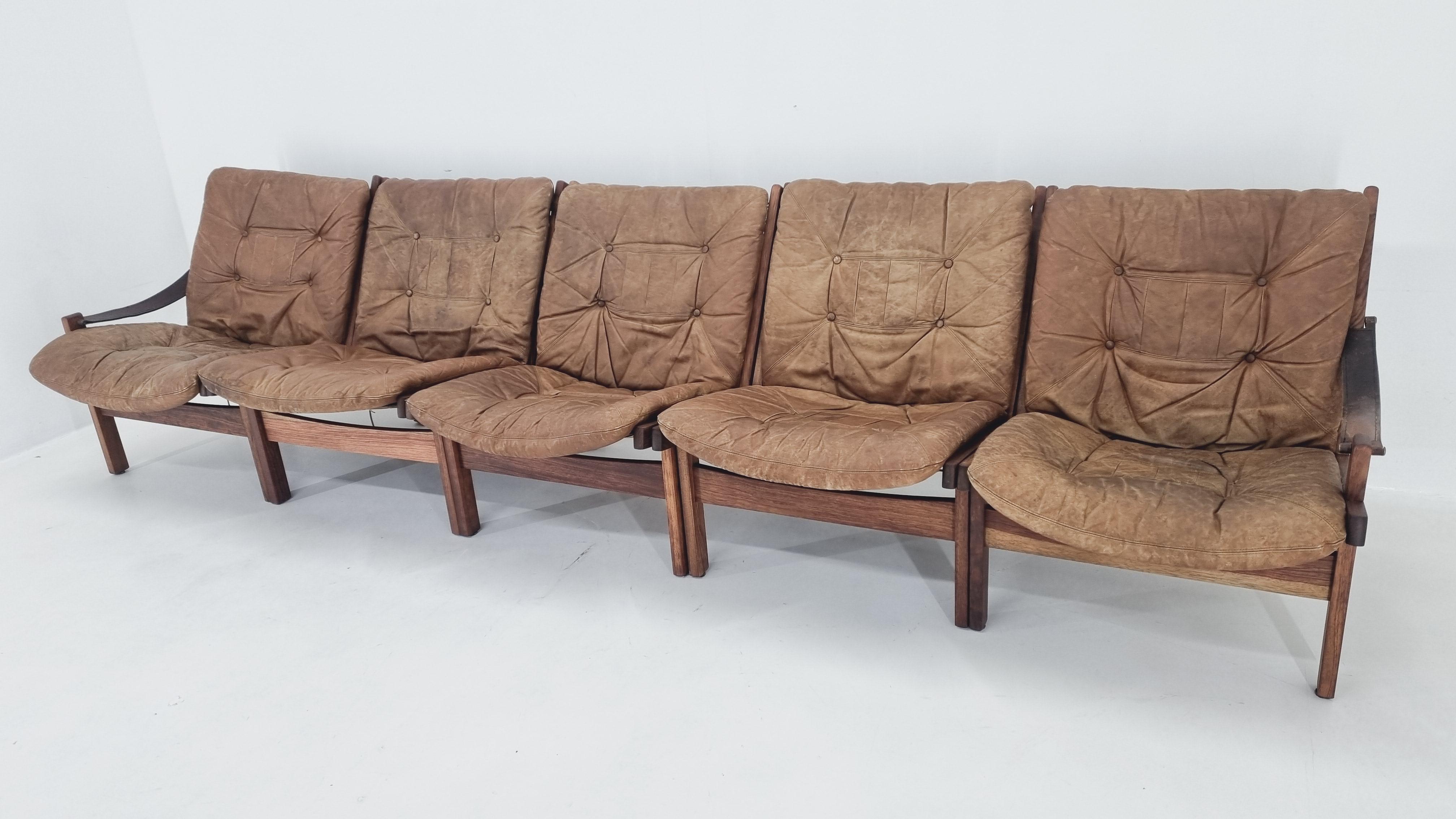 Mid-Century Modern Five-Seater Sofa Set Hunter by Torbjørn Afdal for Bruksbo Norway, 1960s