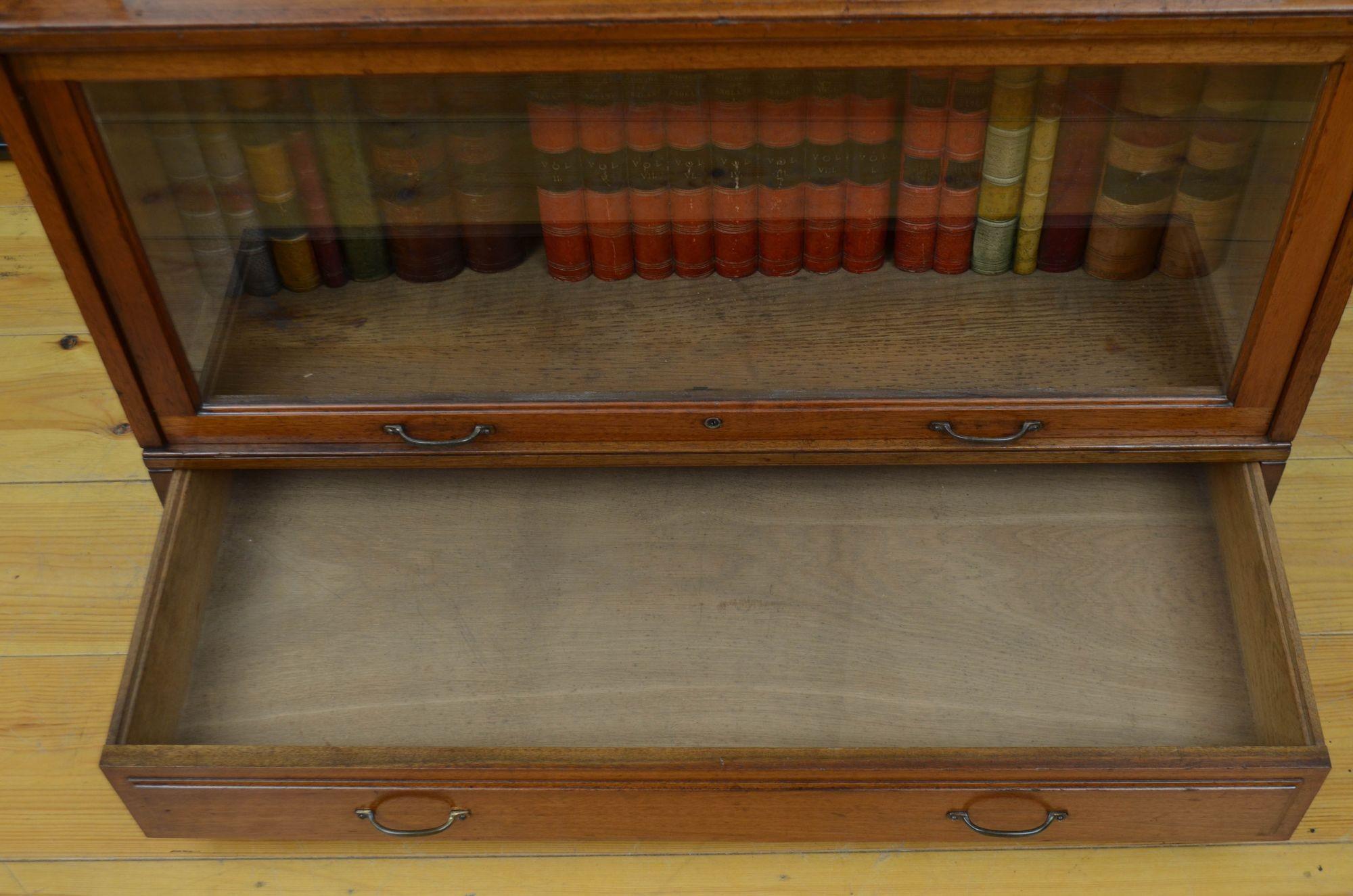 Five Section Solid Walnut Barrister Bookcase 6
