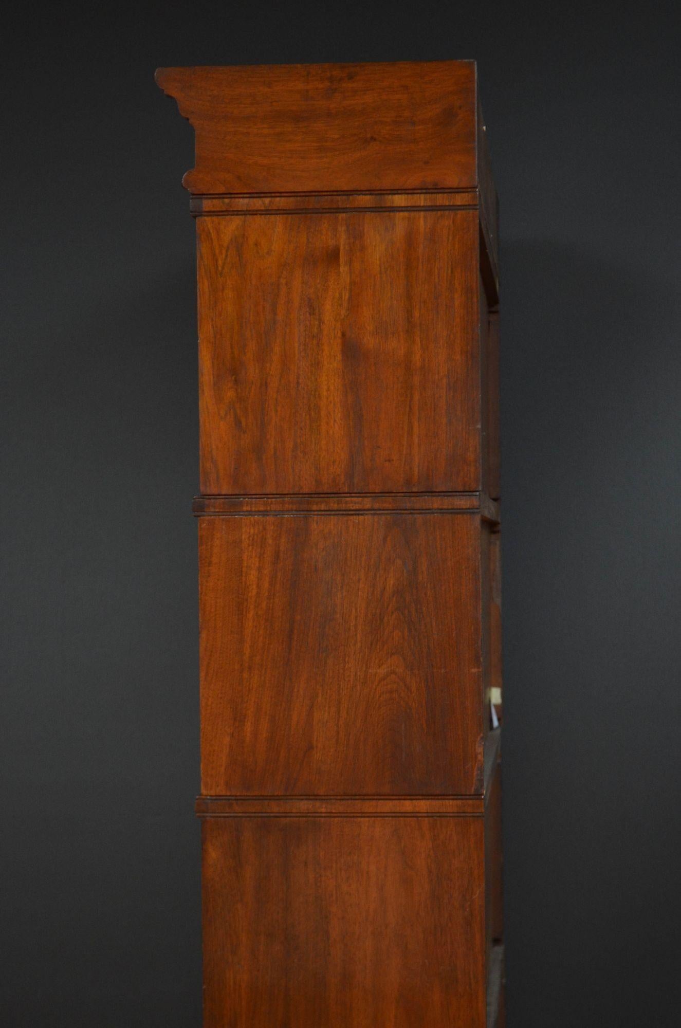 Five Section Solid Walnut Barrister Bookcase 11