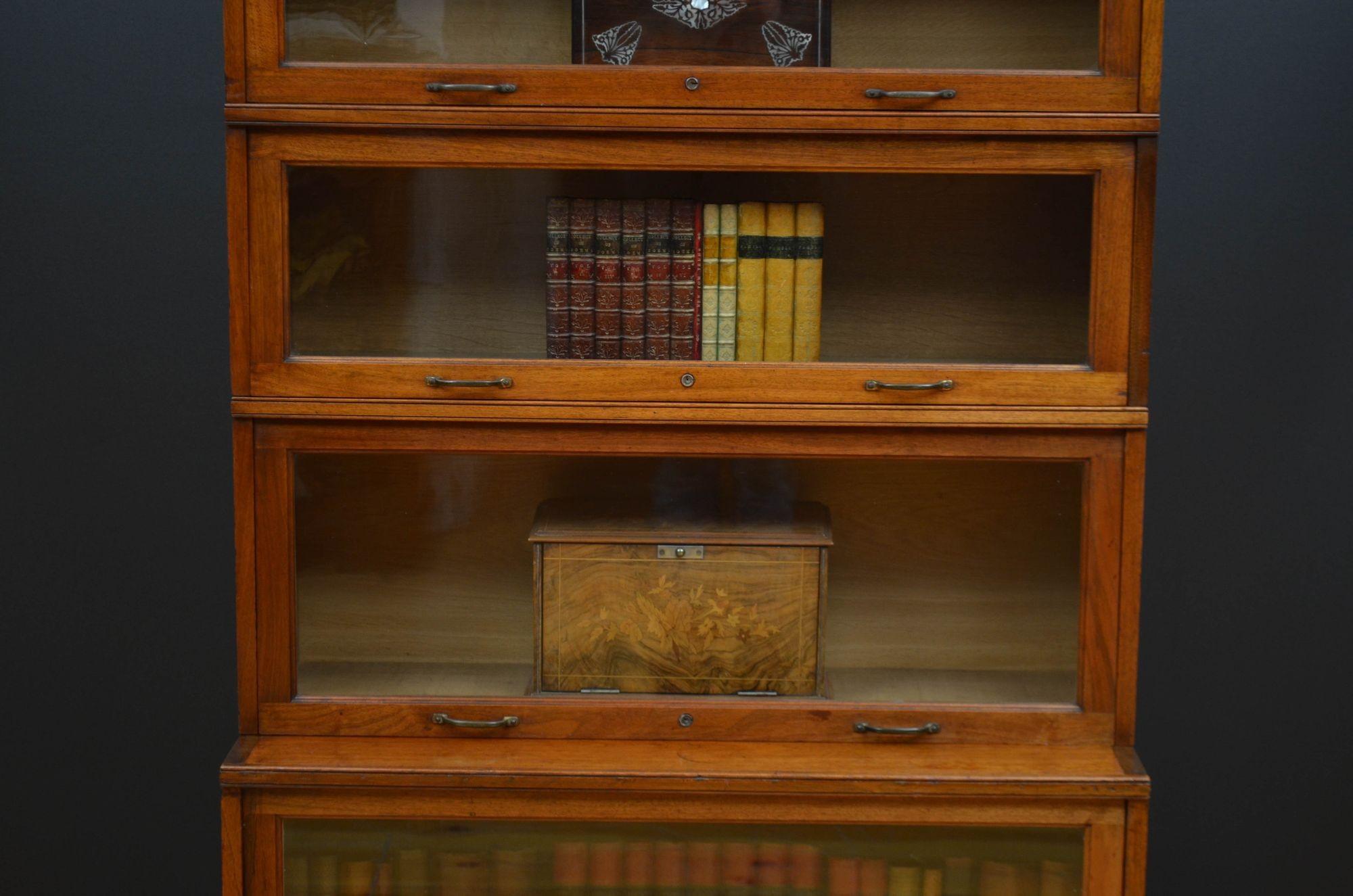 Five Section Solid Walnut Barrister Bookcase 3