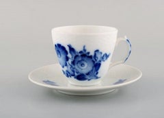 Five Sets Royal Copenhagen Blue Flower Braided Espresso Cup and Saucer