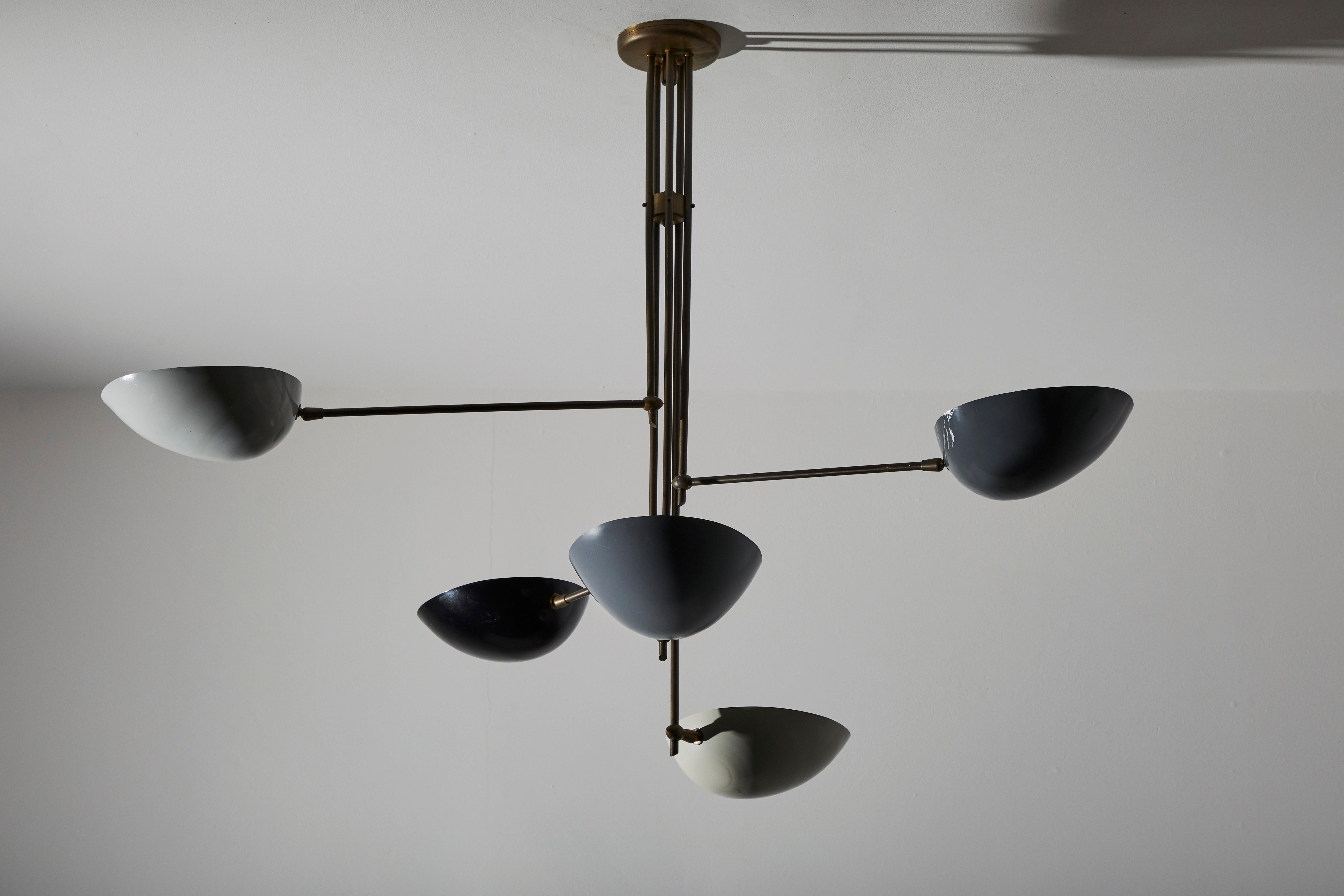 Italian Five Shade Suspension Light by Lumen