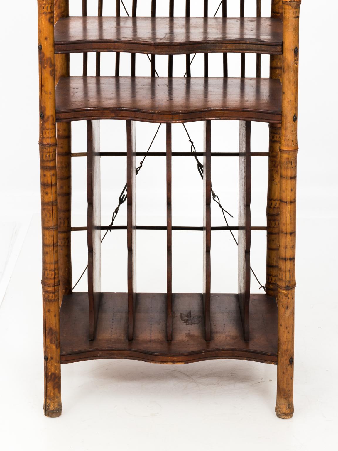 Five Shelf Bamboo Etagere For Sale 6