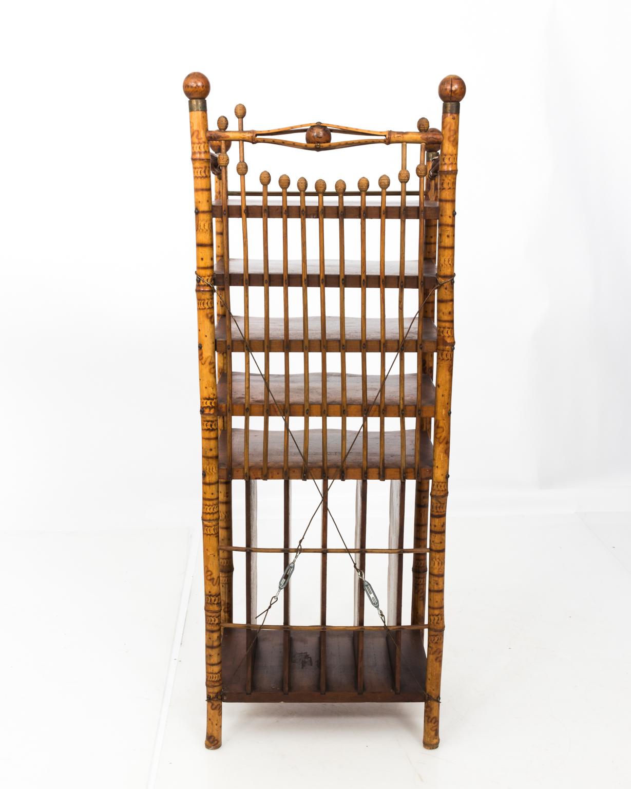 Five Shelf Bamboo Etagere For Sale 4