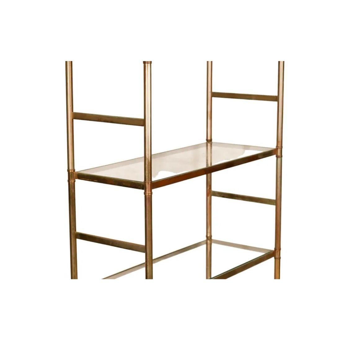 Five Shelf Regency Style Brass and Glass Etagere In Good Condition In Locust Valley, NY