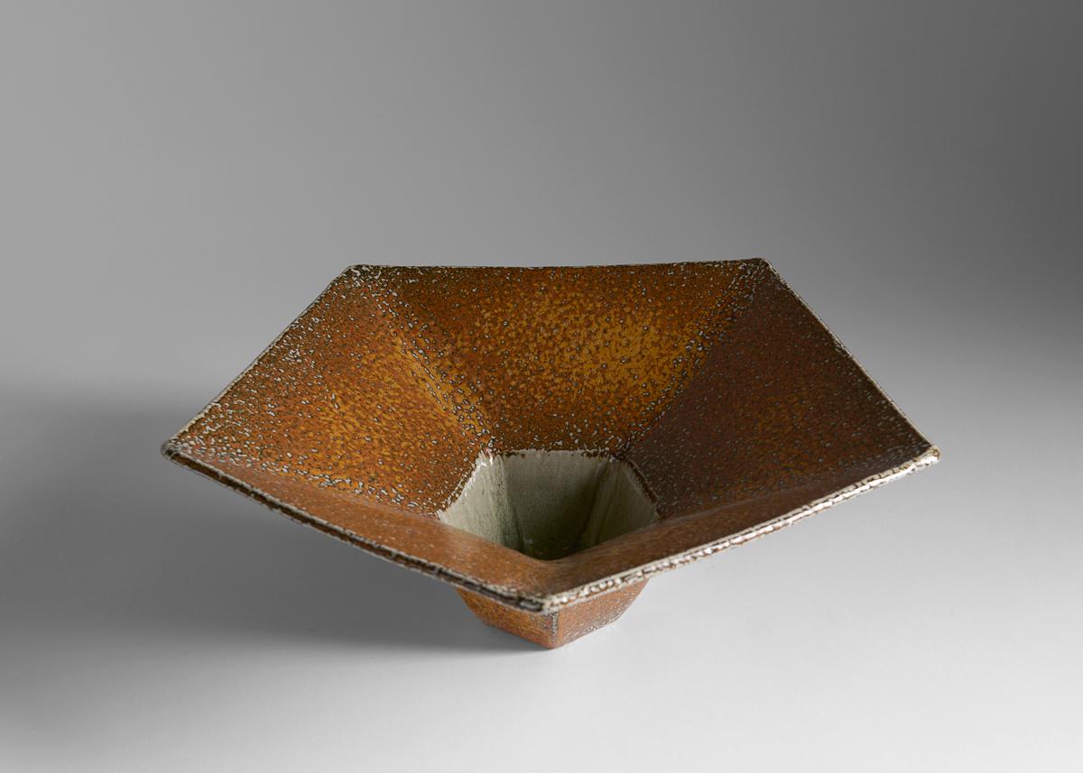 Danish Five-sided Ceramic Vase by Aage Birck, Denmark, 2011 For Sale
