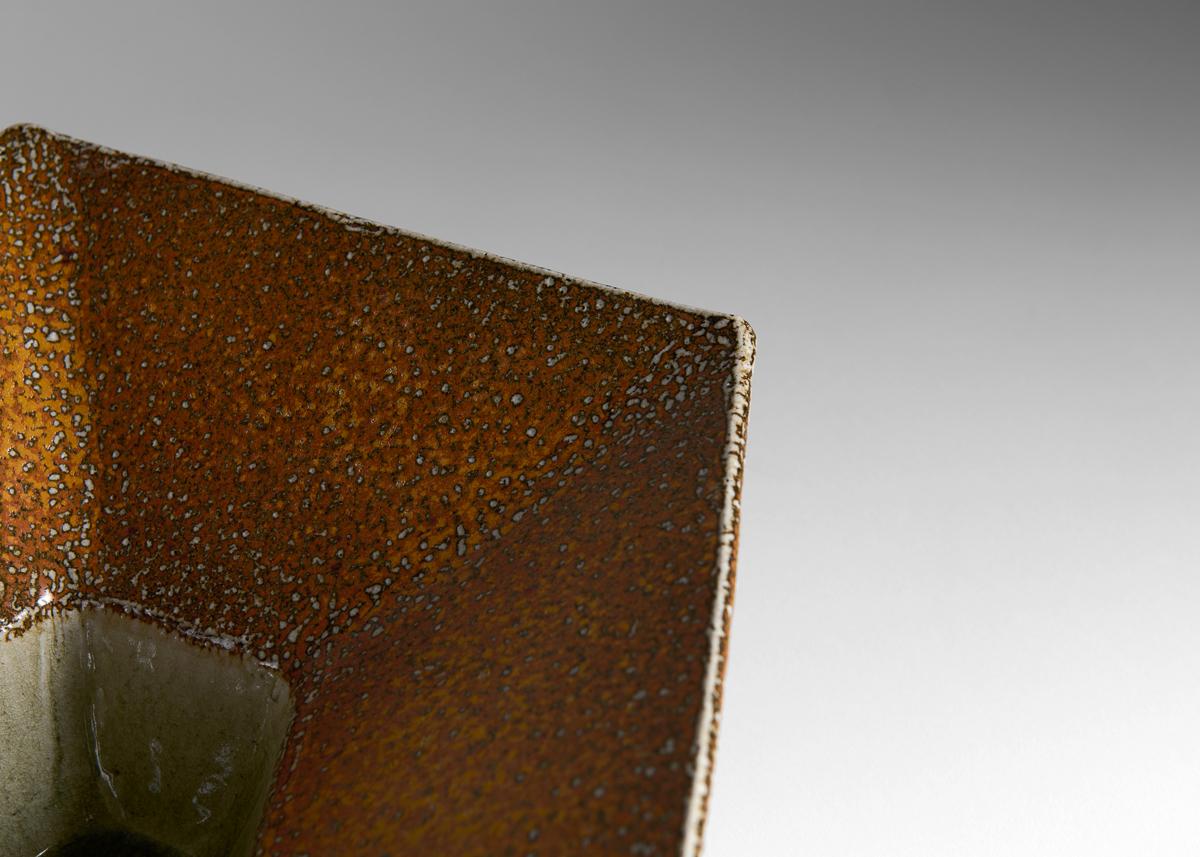Glazed Five-sided Ceramic Vase by Aage Birck, Denmark, 2011 For Sale