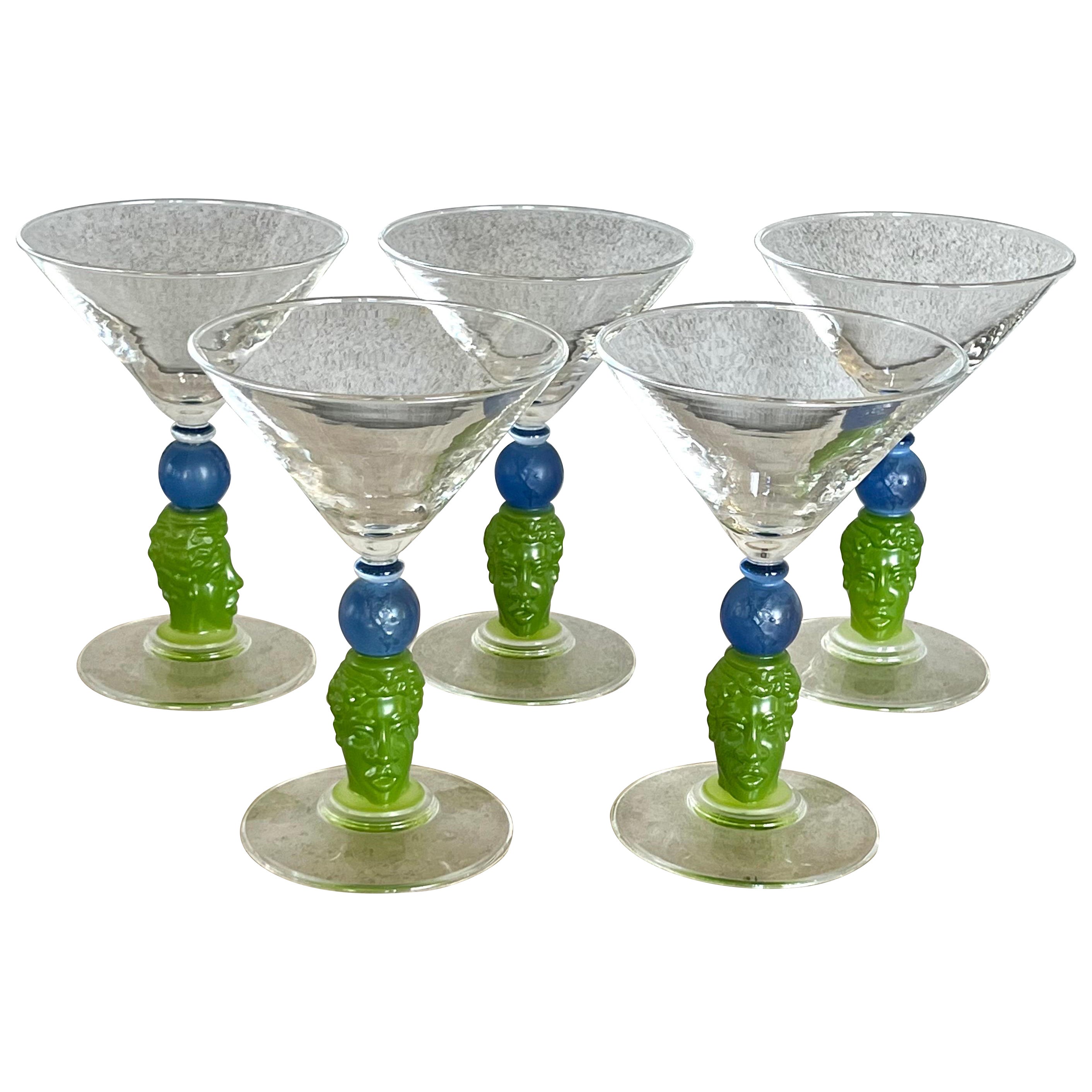 Five Signed Richard Jolley Martini Glasses Limited Edition