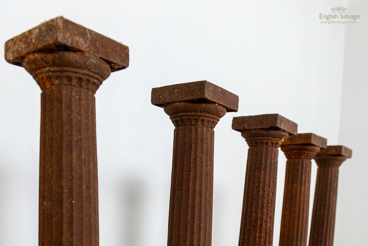 Five Small Cast Iron Fluted Columns, 20th Century For Sale 2