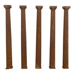 Five Small Cast Iron Fluted Columns, 20th Century