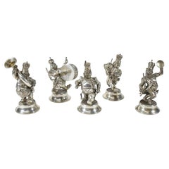 Five Spanish Silver .915 Figural  Band Musicians SG Hallmark