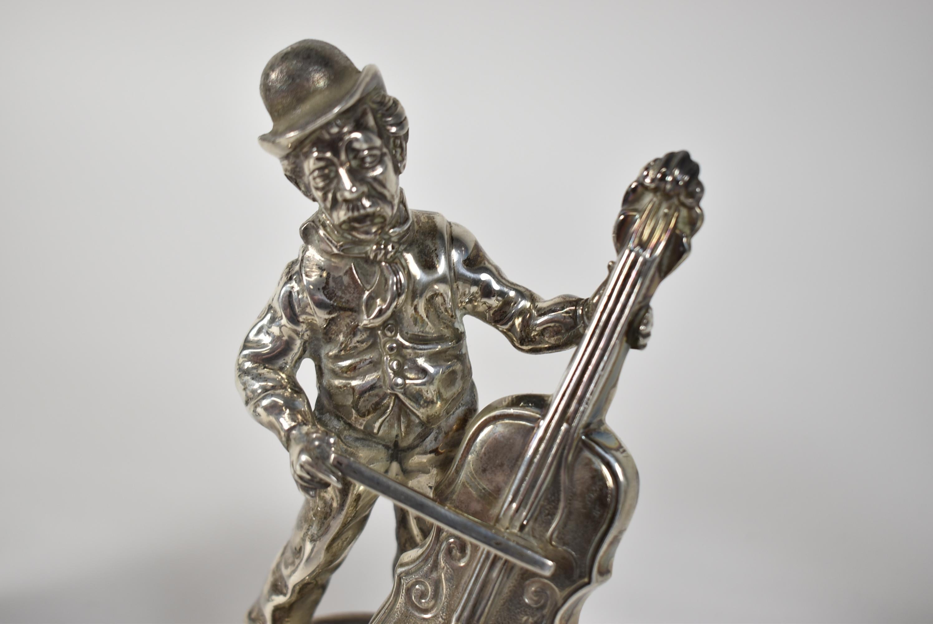 Europeo Cinque figure di musicisti di bande spagnole in argento .91 SG Hallmark in vendita
