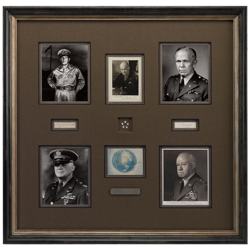 WWII Generals Autographs with Bradley, Eisenhower, Marshall, MacArthur, Arnold