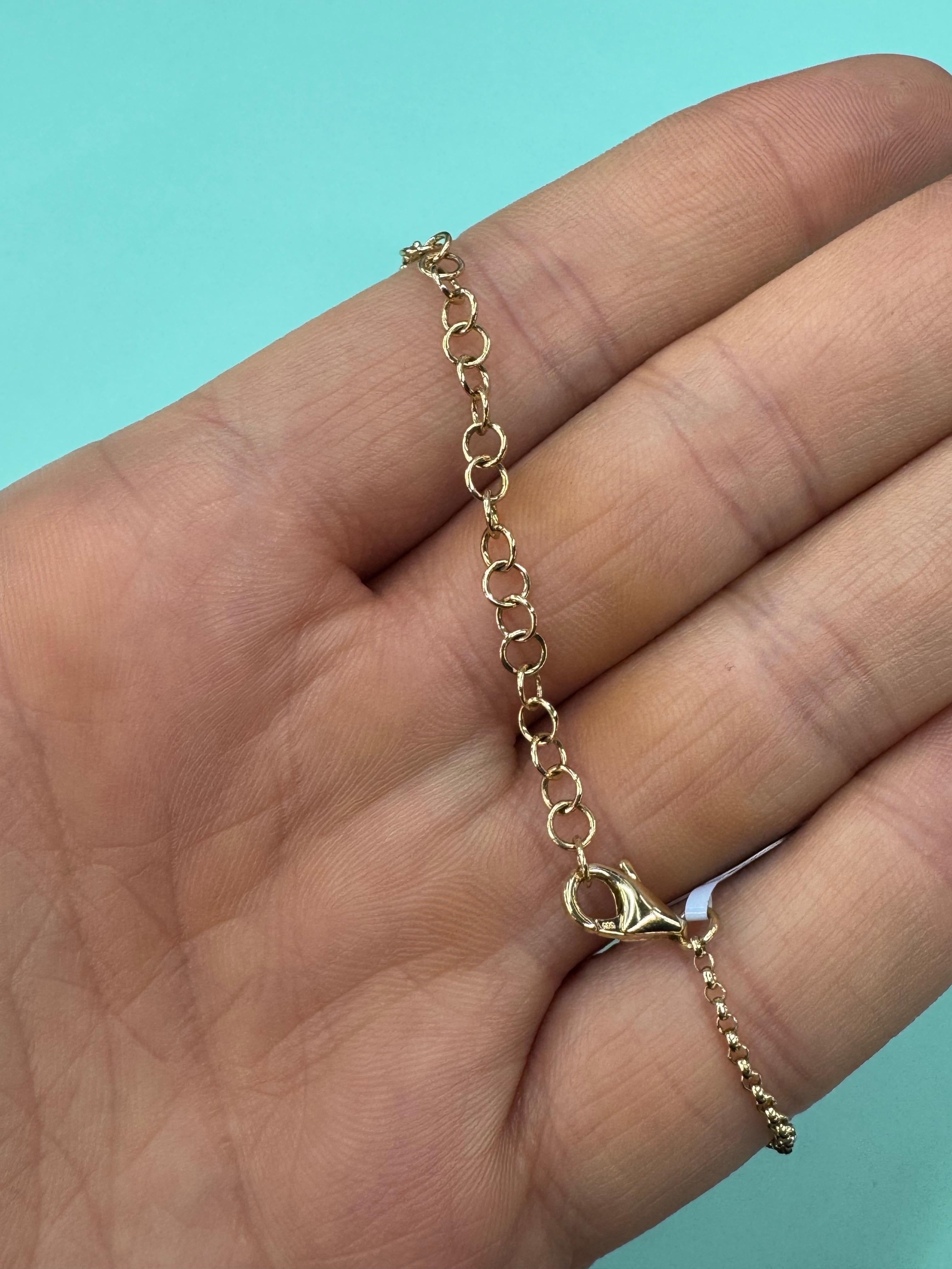 Collana regolabile con cinque stazioni di diamanti scanalati a farfalla 0,49 carati in oro 14KT in vendita 3