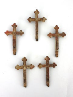 Five Stations of The Cross Via Crucis Miniatures Wall Decoration, Spain 1930s