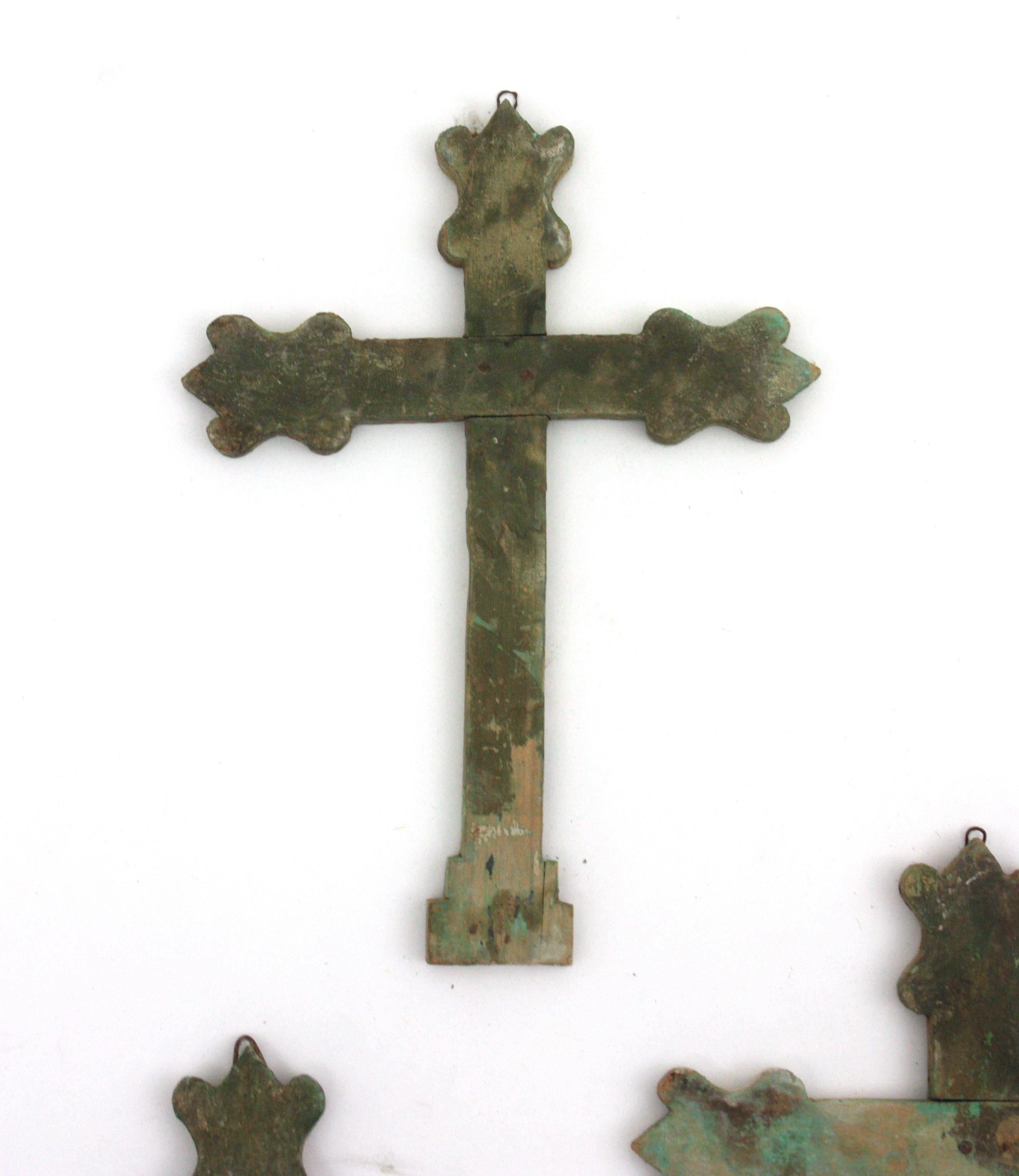 20th Century Five Stations of The Cross Via Crucis Wall Decoration, Spain, 1940s For Sale