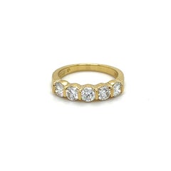 Five Stone 1.00Ctw. Diamond Gemlok Ring in 18K Yellow Gold