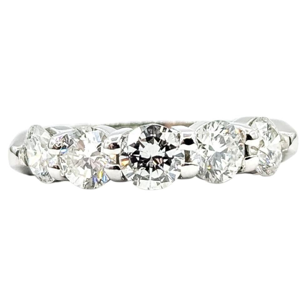 Five-Stone Diamond Bridal Band in 14k White Gold