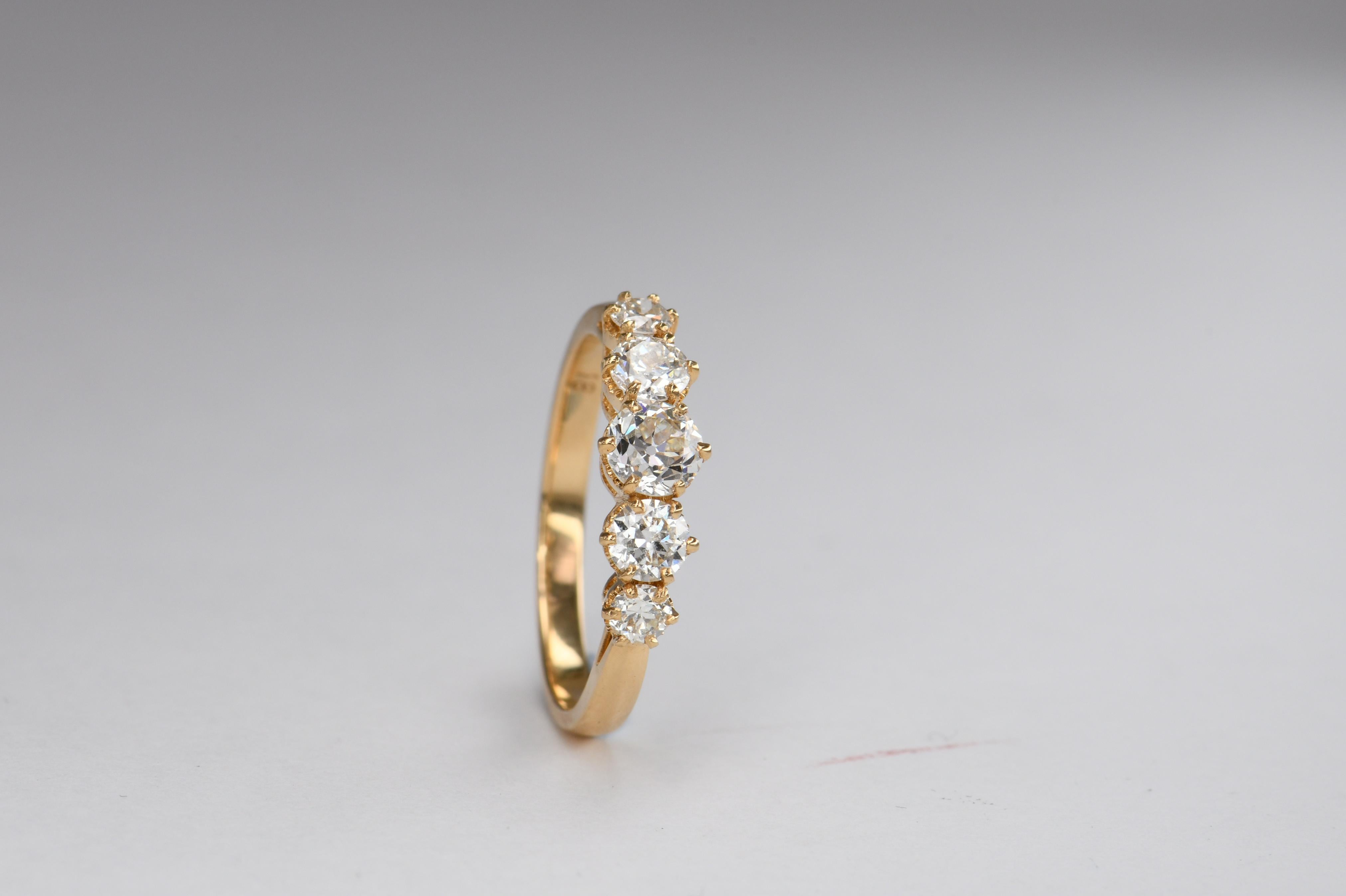 Women's or Men's Five-Stone Diamond Engagement Ring