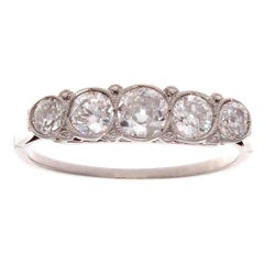Five-Stone Diamond Platinum Ring Five-Stone Diamond Platinum Ring