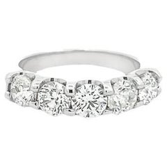 Five Stone Diamond Wedding Band 2.05ct 14k White Gold