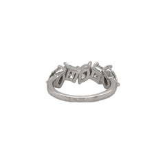 Five Stone Fancy Shape Diamond Band in 18K White Gold