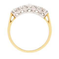 Five-Stone Illusion Set Old Cut Diamond Ring, circa 1920s