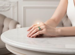 Five-Stone Oval Emerald & Diamond Ring Band in 18K White Gold