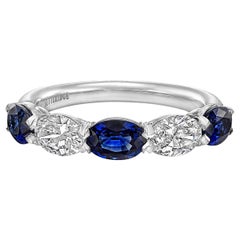 Five-Stone Oval Sapphire and Diamond Band Ring