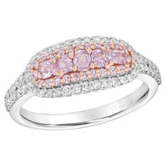 Five Stone Pink Diamond Cocktail Ring in 18k Gold