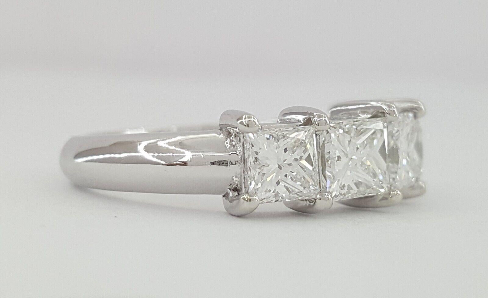 Modern  Five Stone Princess Brilliant Cut Diamond Band Ring