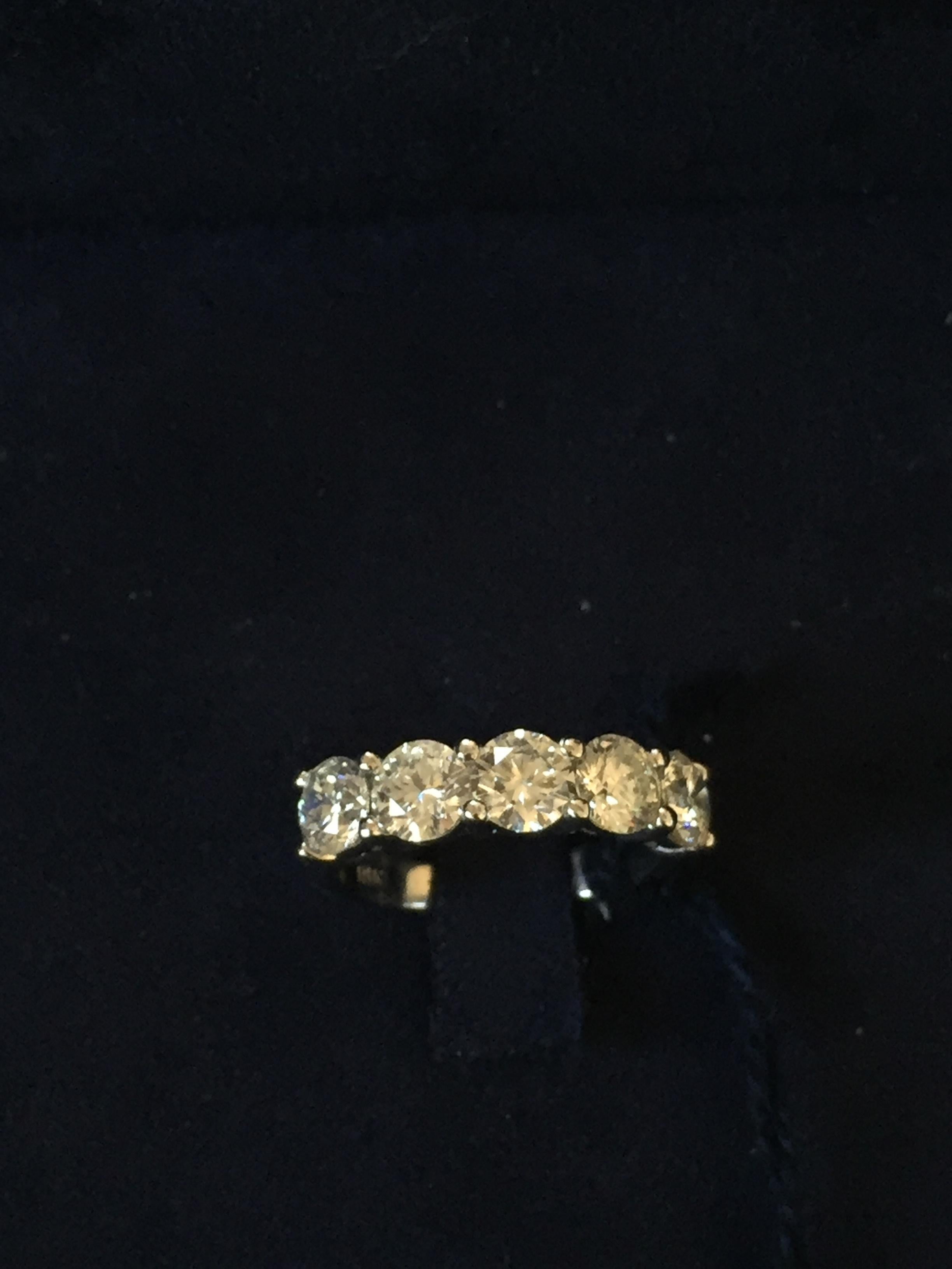 Modern Five-Stone Ring 2.50 Carats For Sale