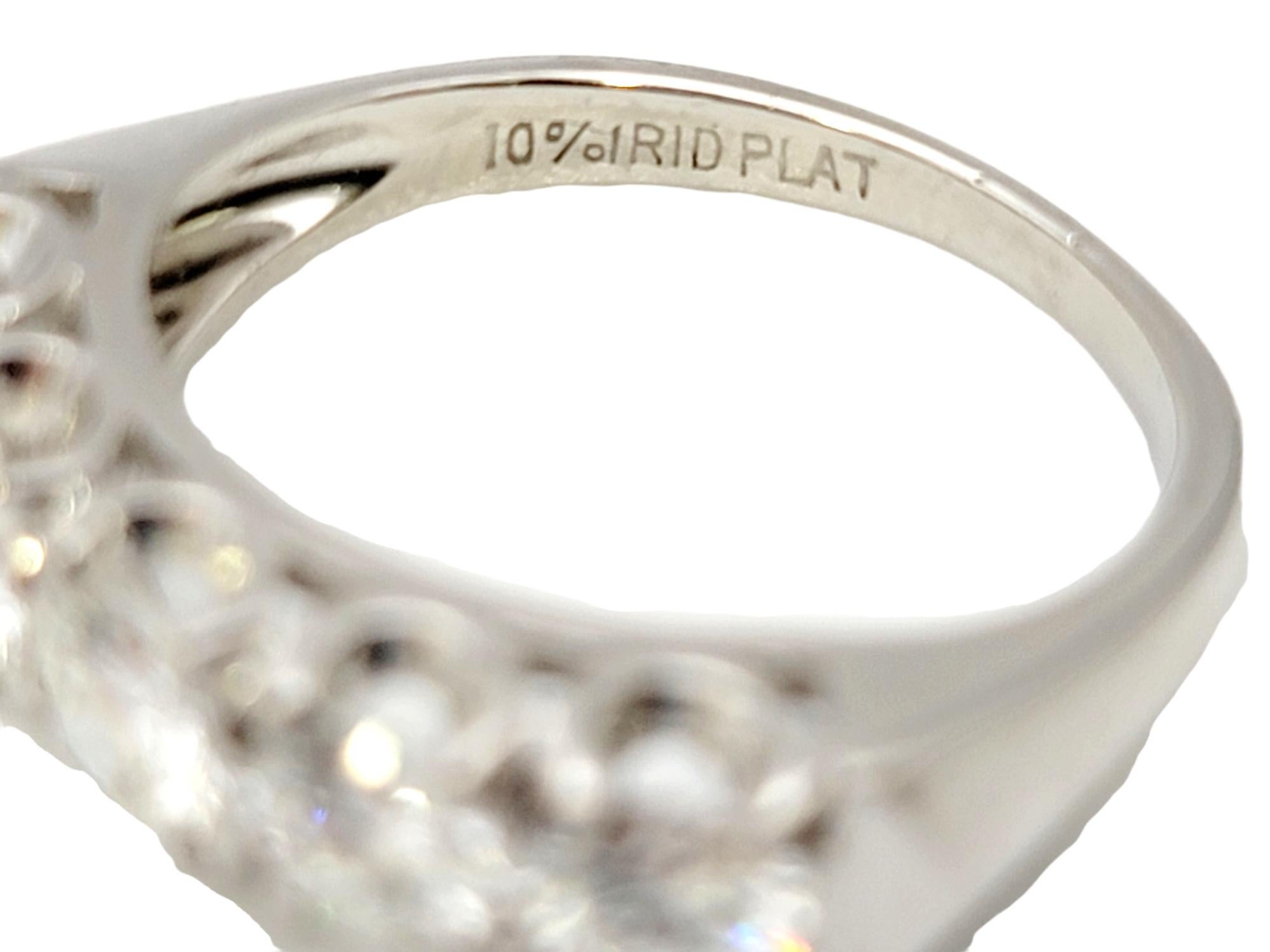 Five Stone Round Brilliant Diamond Semi-Eternity Band Ring in Platinum For Sale 3
