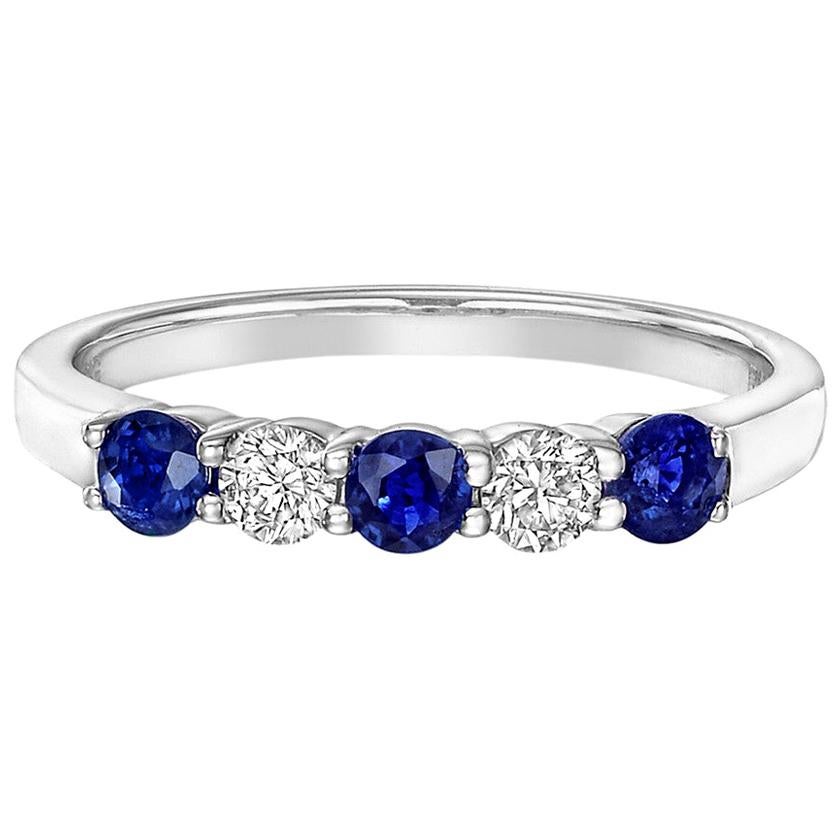 Five-Stone Sapphire and Diamond Band Ring