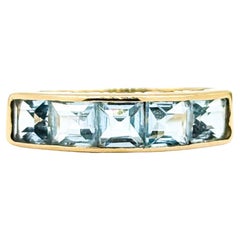 Five-Stone Sky Blue Topaz Ring in 14k Yellow Gold
