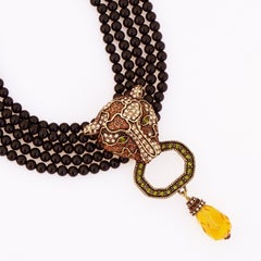 Five Strand Crystal Encrusted Leopard Statement Necklace By Heidi Daus