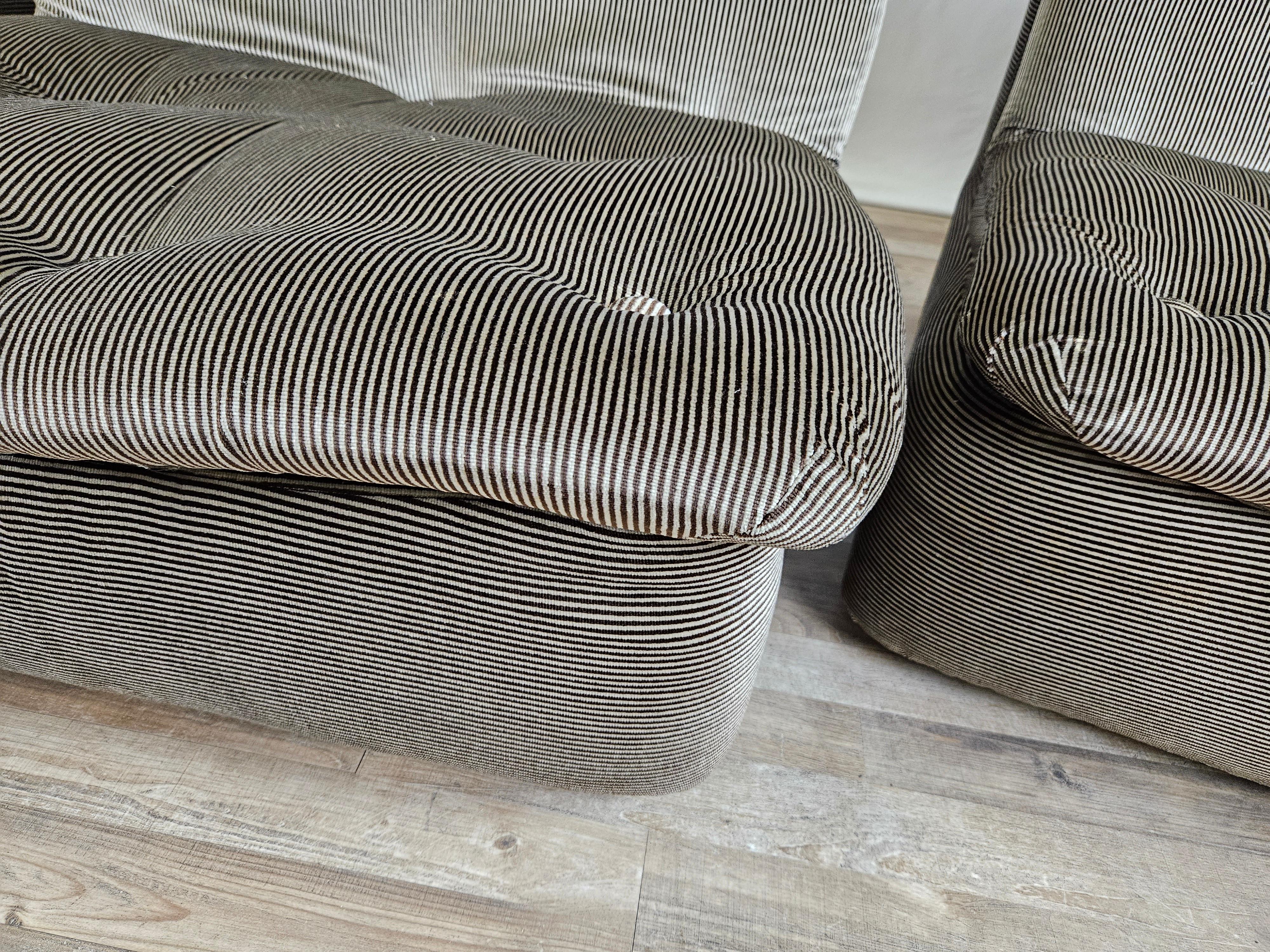 Five Striped Modular Armchairs For Sale 7