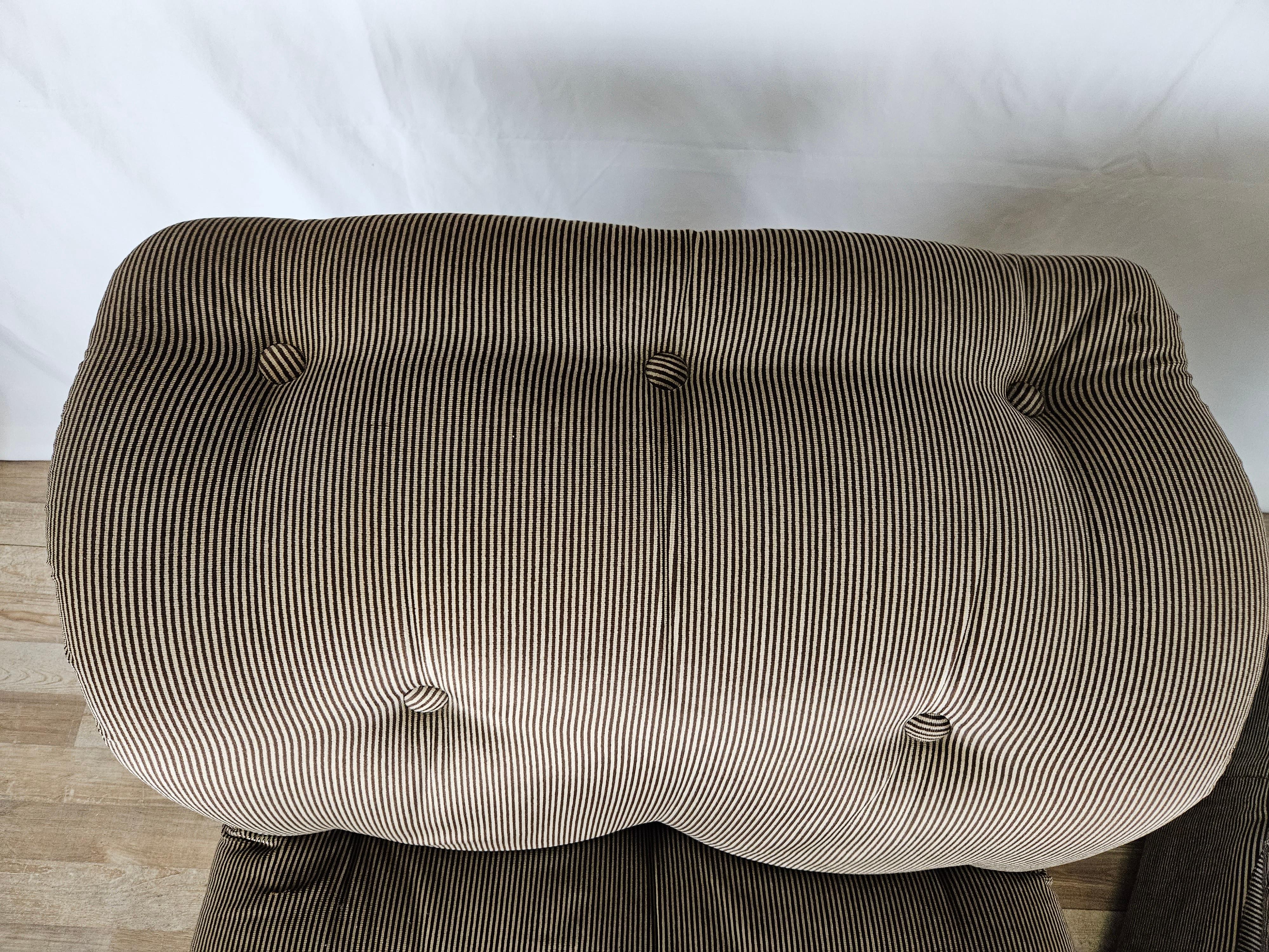 Fabric Five Striped Modular Armchairs For Sale