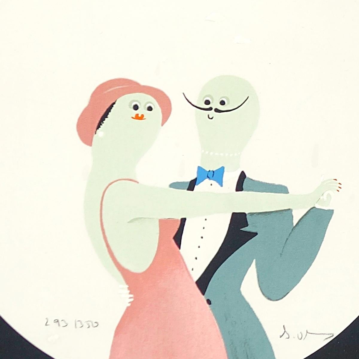 Five Stylish Paintings by German Artist Barbara Oldenburg with Comical Elements For Sale 8