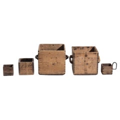 Five Swedish Corn-Measure Boxes, 19th Century
