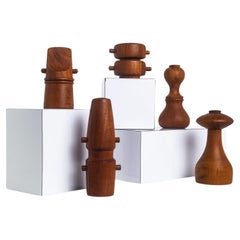 Five Teak Peppermills by Jens Quistgaard for Dansk