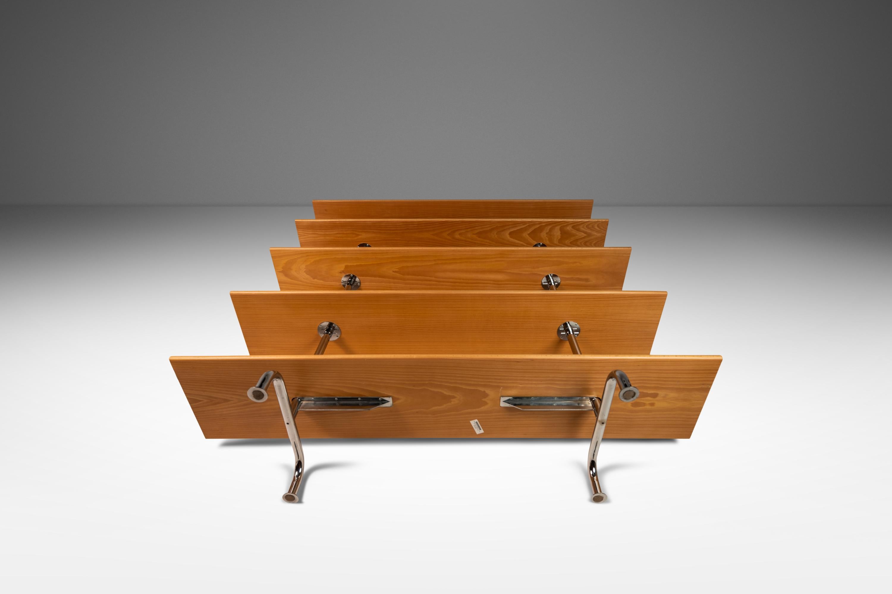 Fünfstöckiger Bücherregal Etagere aus Chrom und Buche von Marcel Breuer, Italien, ca. 1980er Jahre im Angebot 2