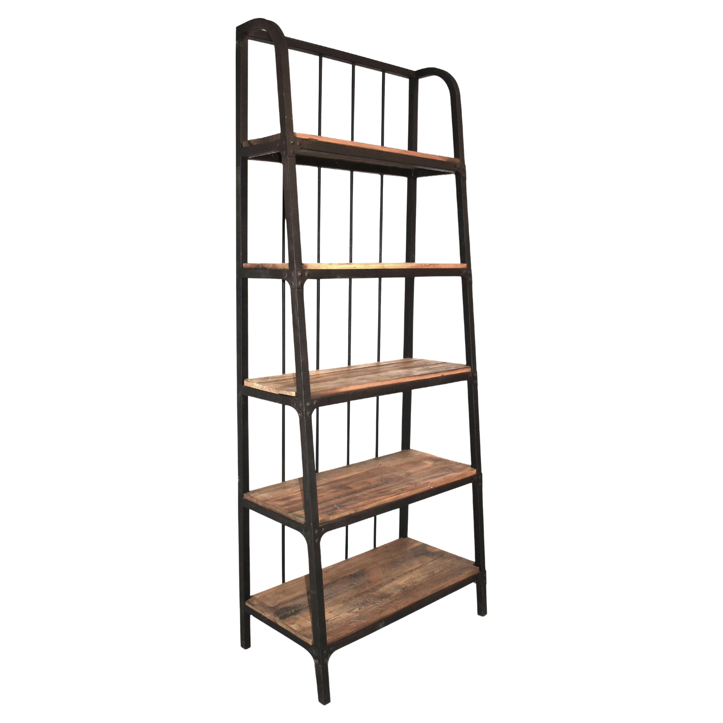 Five Tier Industrial Ladder Shelving Unit Bookcase