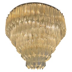 Five tiered Murano cut glass chandelier