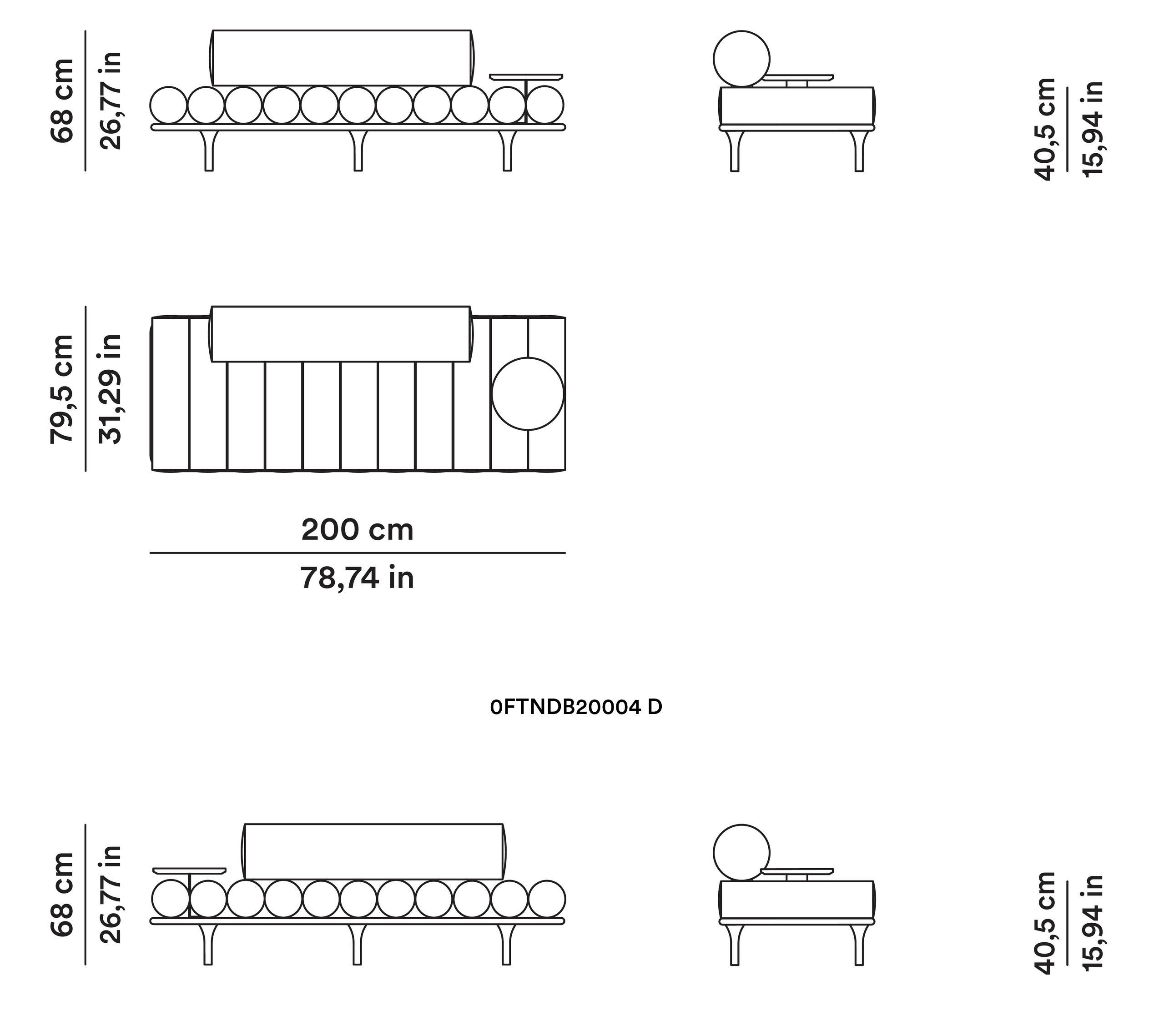 Five to Nine - Daybed con respaldo y mesa de cemento de Studiopepe para Tacchini Contemporáneo en venta