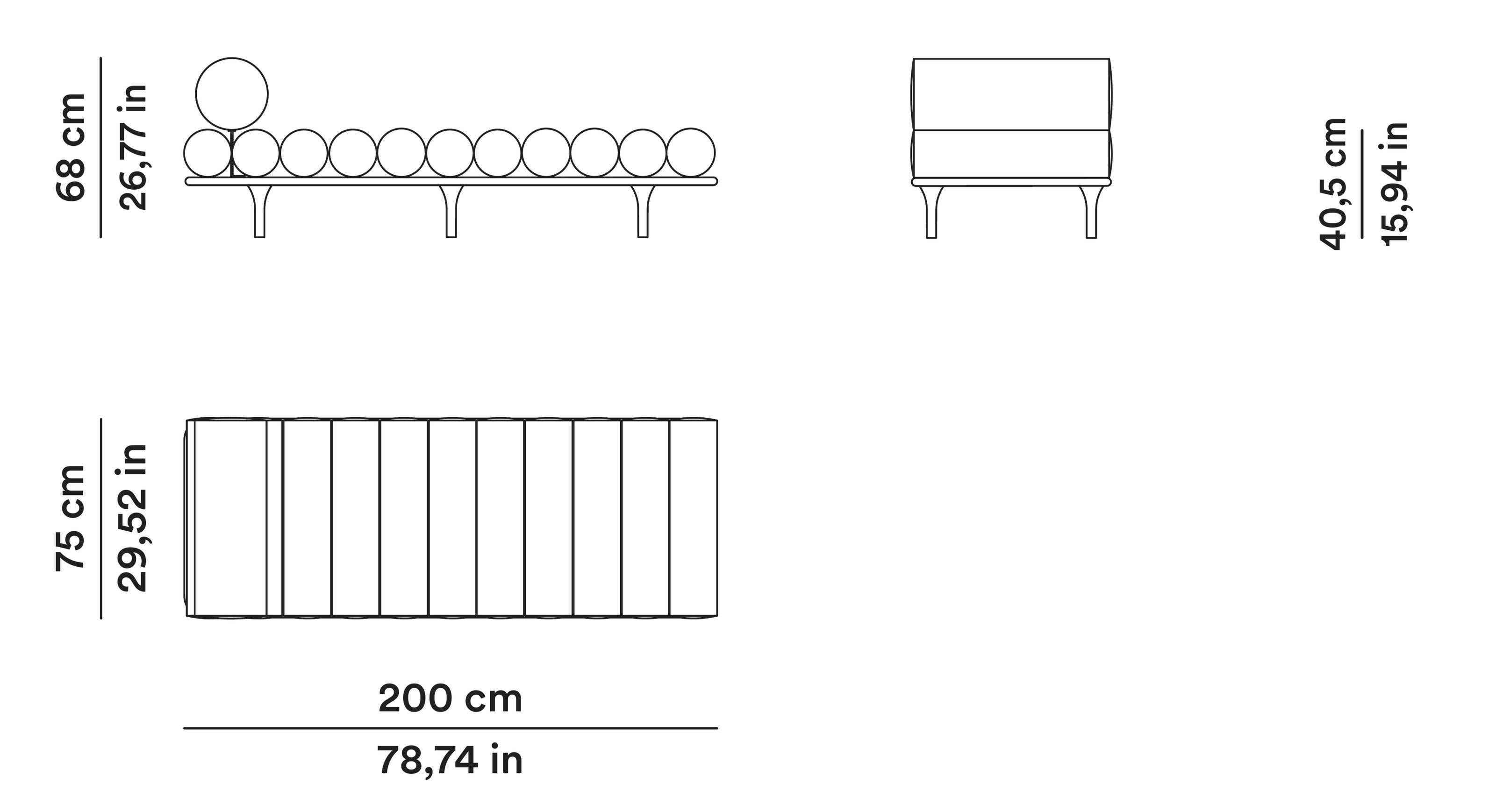Periodo contemporaneo Five to Nine – Daybed with headrest in fabric by Studiopepe for Tacchini in vendita