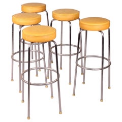 Five Tubular Bar Stools